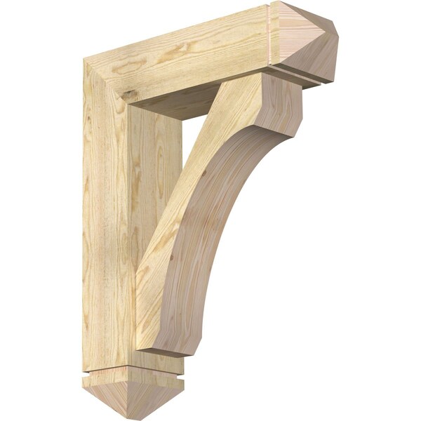 Ekena Millwork Legacy Arts and Crafts Rough Sawn Bracket w/ Offset Brace, Douglas Fir, 8"W x 28"D x 36"H BKT0806X28X36LEC03RDF - main